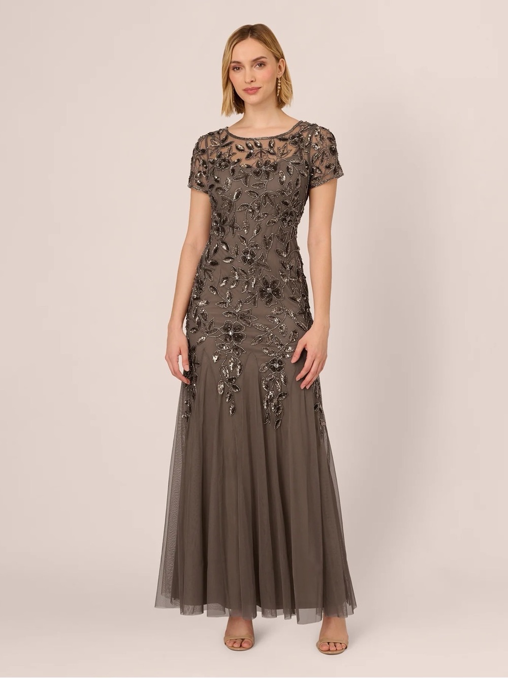 Adrianna Papell Women's Floral-Beaded Gown - Lead